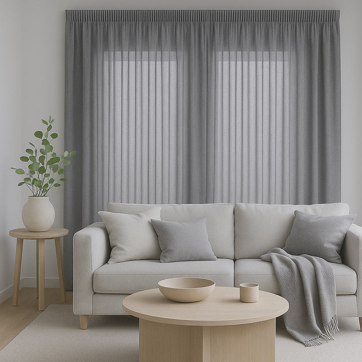 Gentle (Recycled/Eco friendly) Smoke readymade curtains